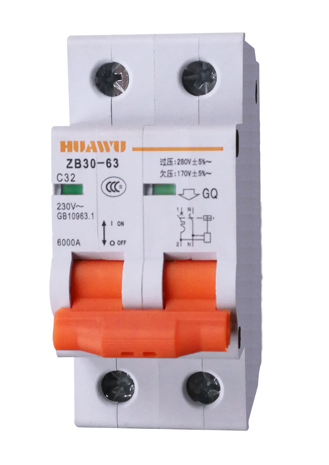 ZB30-63/2GY(QY\GY)帶過壓(欠壓、過欠壓)保護小型斷路器